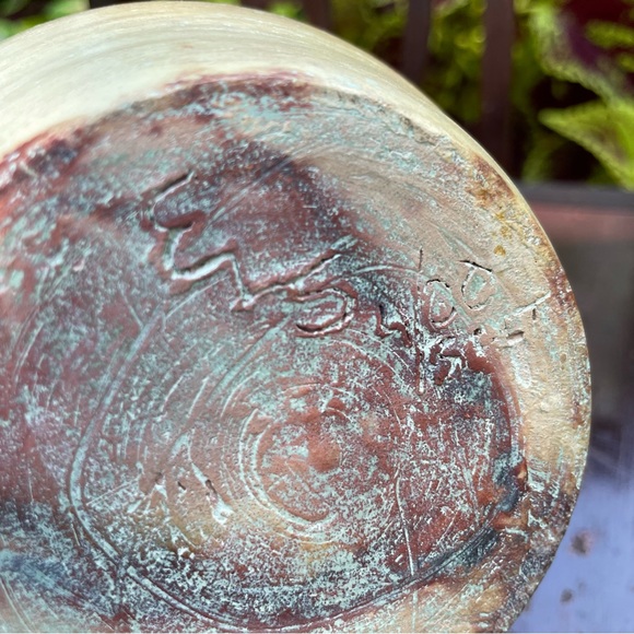 Artisan Pottery Round Squat Vase - Picture 6 of 10